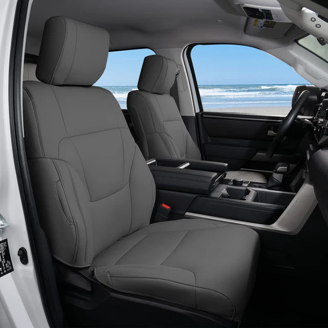 CUSTOM FOR 20222024 Toyota Tundra Seat Covers Crew Cab Full Set Grey