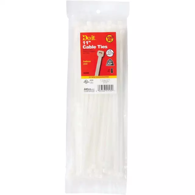 Do it 11 In. x 0.189 In. Natural Color Molded Nylon Cable Tie (100-Pack) Pack of