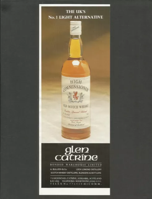 HIGH COMMISSIONER Old Scotch Whisky - 1988 Vintage Print Ad