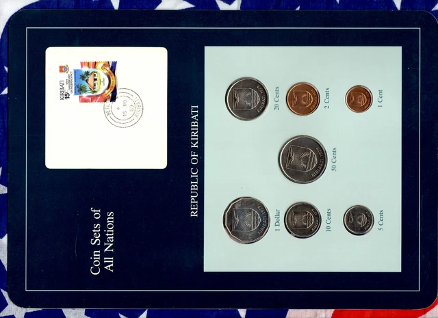Coin Sets of All Nations Kiribati w/c All 1979 UNC $1,50,20,10,5,2,1 cent 15NO89