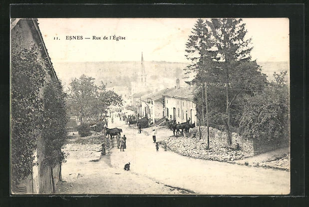 CPA Esnes, Rue de l´Eglise