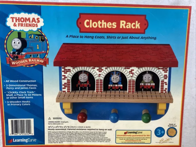 Thomas The Train & Friends Wooden Railway Clothes Rack Vintage 2000 Kids Room Thomas The Train & Friends Wooden Railway Clothes Rack Vintage 2000 Kids Room