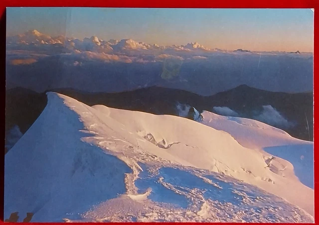 Cartolina Monte Rosa Tramonto Dalla Punta Gnifetti Sullo Sfondo Il Gran Paradiso