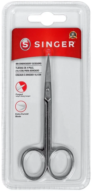 Tijeras bordadas extra curvas Singer paquete de 4"-, 3