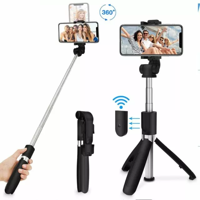 3 in 1 Wireless Bluetooth Selfie Stick Stativ Erweiterbar Monopod 360°Rotation