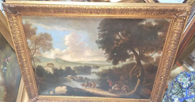 Dipinto Ad Olio Su Tela Antico Epoca 800
