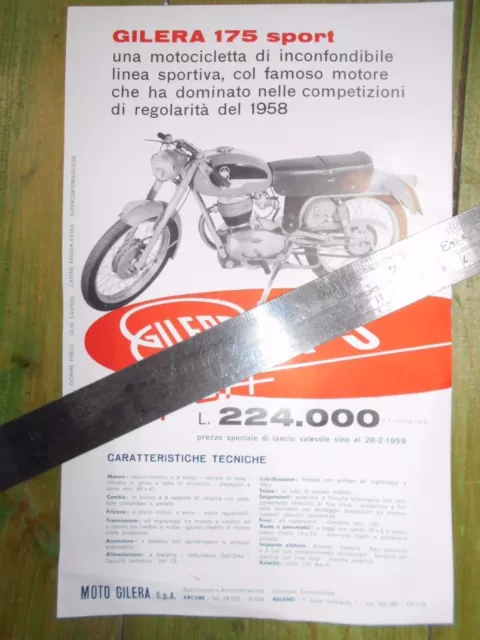 Gilera 175 Sport. Pubblicita' Originale D'epoca Gilera 175 Sport. Pubblicita' Originale D'epoca