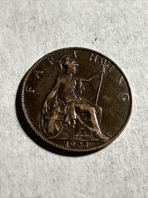 Great Britain Farthing 1923 Bronze Extra Fine Condition Nice Coin See Pics 23