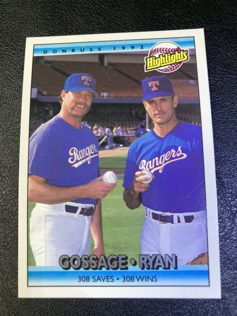 1992 Donruss Gossage * Ryan #555 Highlights Error No Period After Inc. Mint 
