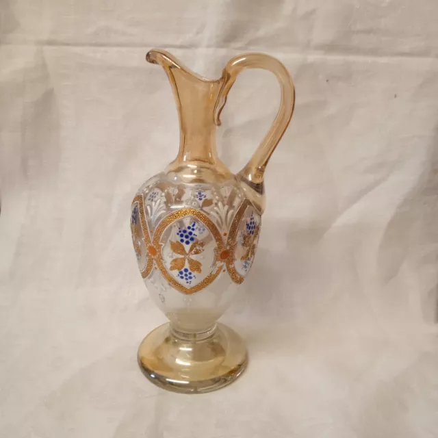 Ancienne Carafe  A Liqueur En Cristal Emaillee