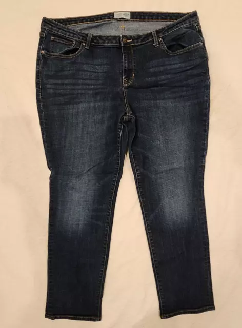 Women's  16 OLD NAVY stretch jeans: Straight fit, medium wash, flattering!