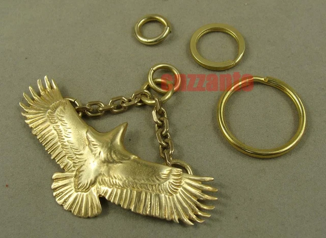 Vintage Solid Brass Eagle Hawk Key ring Fob Wallet chain Necklace Pants pendant