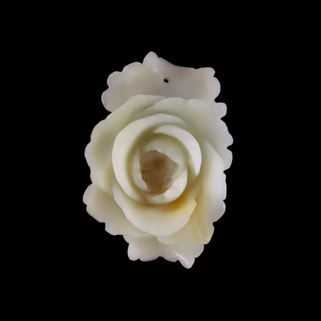 Hand Carved Peony Pendant Bead GK999043