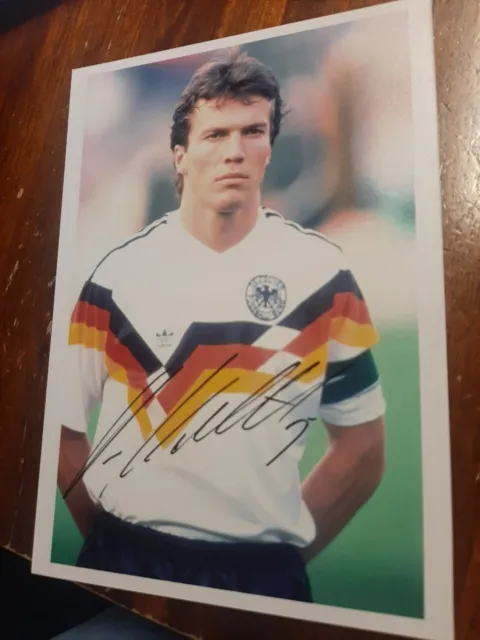 Lothar Matthäus DFB Weltmeister signiert Autogramm 20x28 Foto Keine AK In-Person