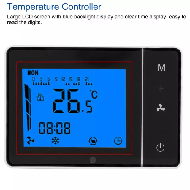 LCD Display Central Air Conditioner Temperature Controller Cooling Heating UK