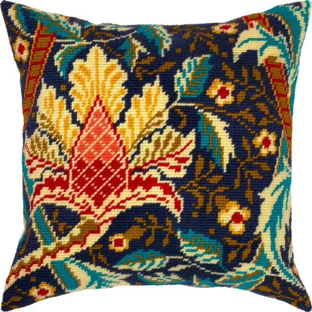 DIY Needlepoint Pillow Kit "Filbert, W. Morris" 16"x16" / 40x40 cm