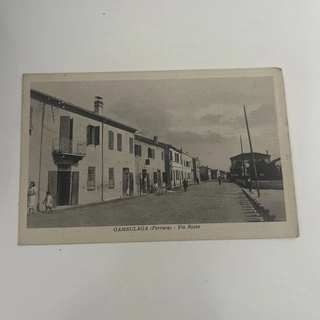 Gambulaga Provincia Di Ferrara Cartolina D'epoca 1935 Via Rosta
