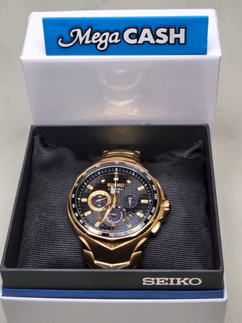 SEIKO COUTURA WATCH - Solar Gold Chronograph Watch - V192-0AC0 $ -  PicClick AU
