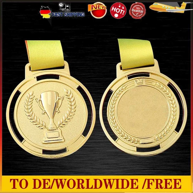 Fackel-Medaille, Souvenir, Zinklegierung, Sport-Wettbewerbspreis mit Riemen (Gol