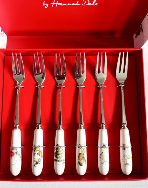 Royal Worcester Wrendale Designs Set Of 6 Pastry Forks 2