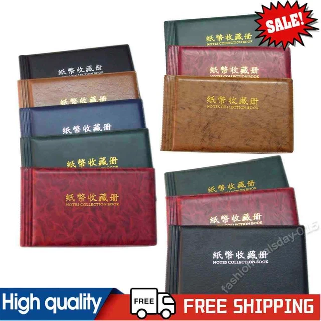 20 Pages Paper Money Currency Banknote Collection Book Storage Album