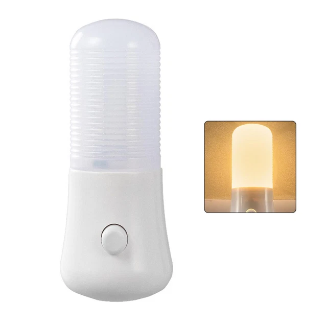US PLUG 3W PlugIn Wall Manual Led Night Light On/Off Switch Indoor M