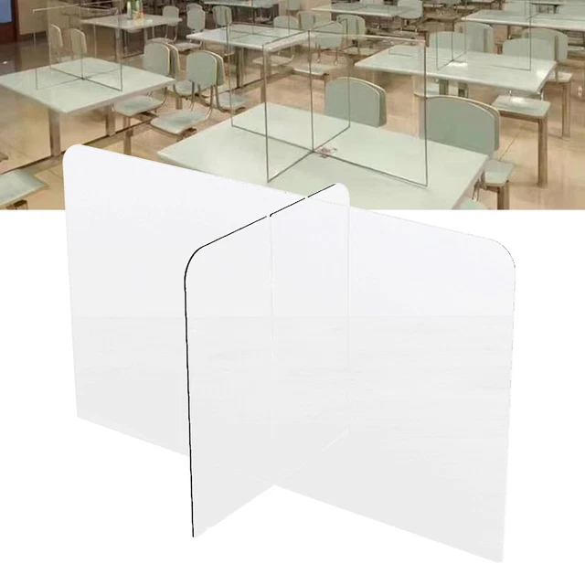 4 WAYS SNEEZE Guard Acrylic Plexiglass 80cm*80cm*60cm Classroom Desk