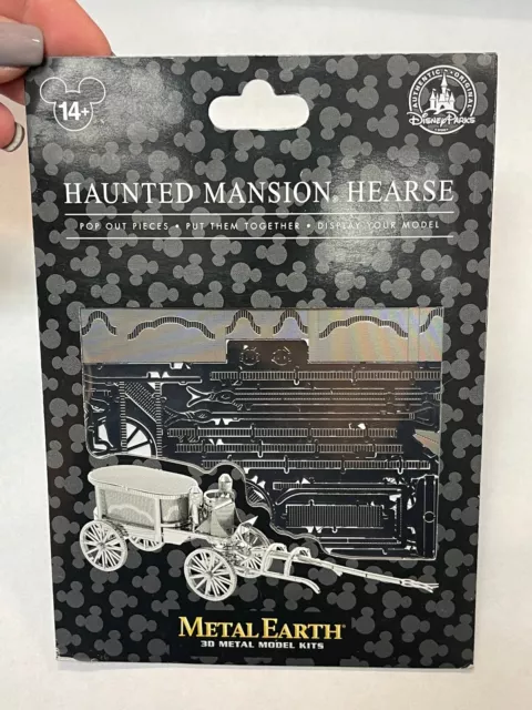 Disney Parks Authentic Metal Earth 3D Model Kit Haunted Mansion Hearse Horseless