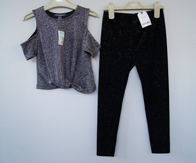Girls New Primark Sparkly Top & Next Leggings Age 8 Years *Christmas/New Year*