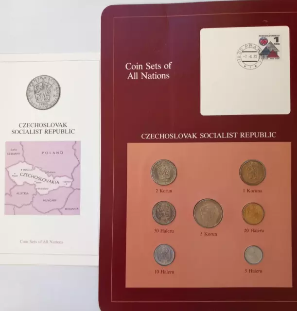 Coin Sets of All Nations - Czechoslovakia Uncirculated Coin Set Coa Inc