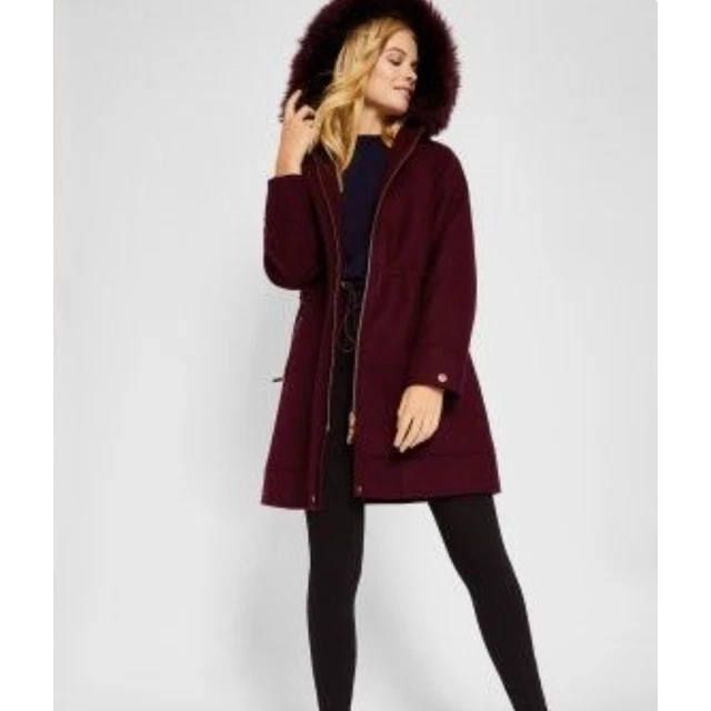Aniyah faux fur sales hooded wool parka