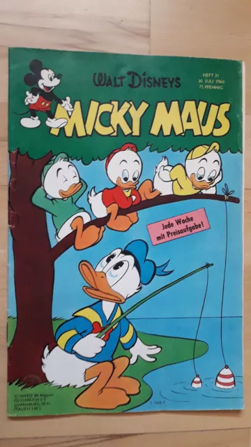 Micky Maus Nr.31 vom 30.7.1960 mit MMK-Zeitung, Sammelbild - ORIGINAL COMICHEFT