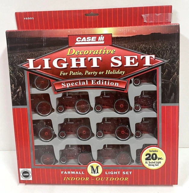 Case Farmall Mccormick Tractor 20 Pc Indoor Outdoor Decorative Light Set Nib New