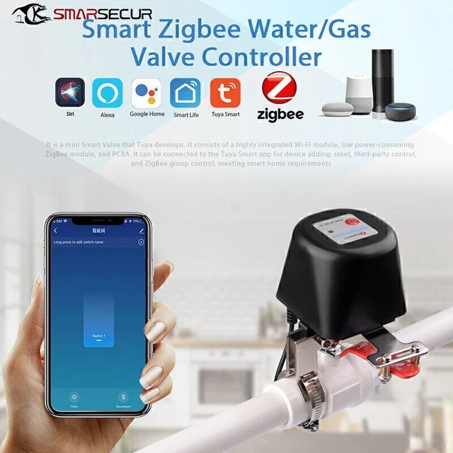 TUYA ZIGBEE 3.0 Smart Gas Water Valve Controller APP Remote Control $68 ...