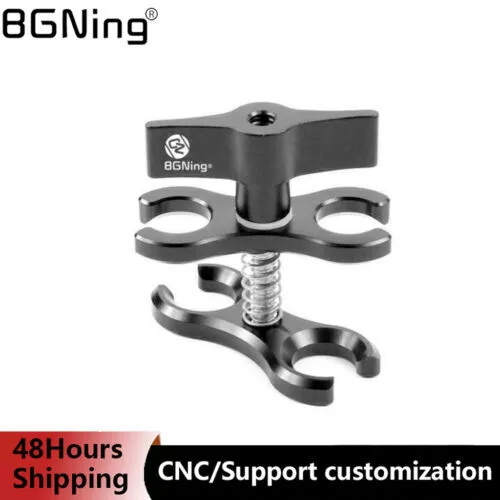 CNC Butterfly Clip Clamp Diving Light Arm Ball Head Mount Adapter for Camera