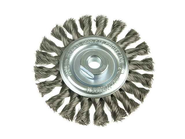 Brosse à Nœud Lessmann 125x14 Mm, Trou 22,2 Mm, Câble Acier 0,50 – LES473211 !