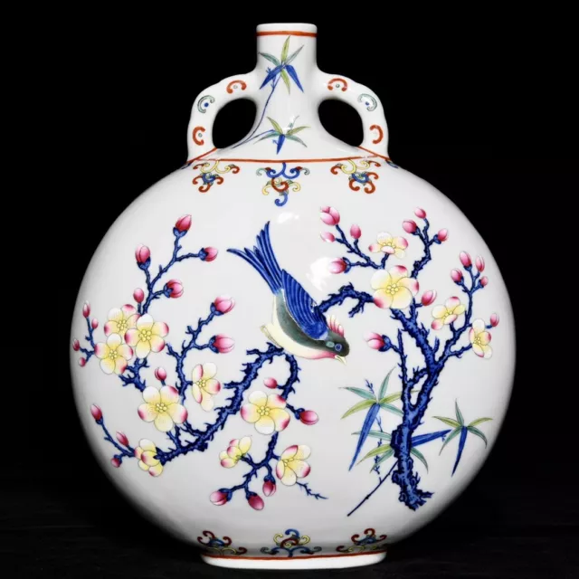 Chinese Exquisite Handmade Flowers and Bird Pattern Porcelain Vase