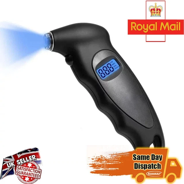 Digital LCD Tyre Tire Air Pressure Gauge Tester Tool for Auto Motorcycle Car UK