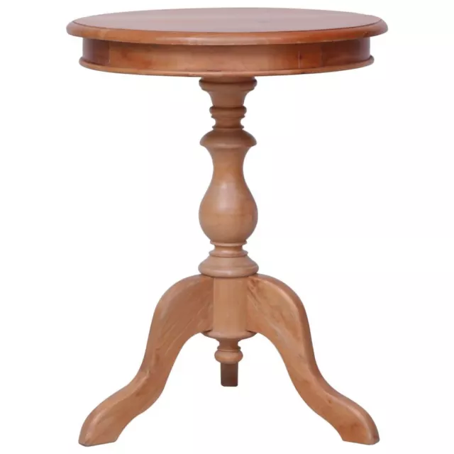 Stylish Side End Table Round 50cm Solid Mahogany Wood Vintage Style Furniture