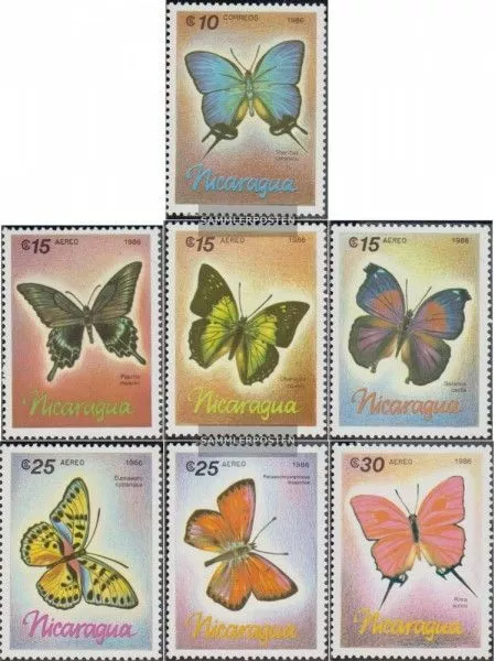 Nicaragua 2717-2723 (kompl.Ausg.) postfrisch 1986 Schmetterlinge