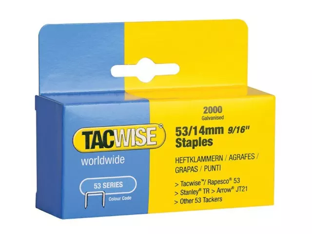 Tacwise - 53 Light Stability 14mm (tipo JT21 A) Confezione 2000