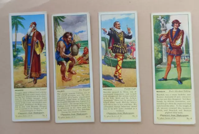 Typhoo (Tea) Characters From Shakespeare 1937 21 different cards