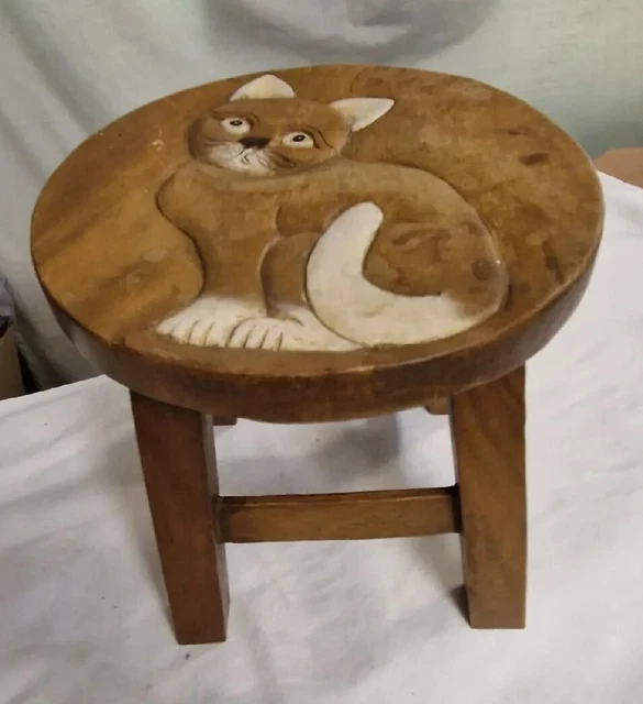 Sgabello circolare in legno per bambini - Design gatto. Benefici vendita benefit benefit benefit