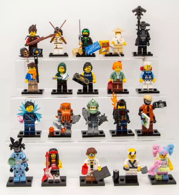 LEGO® 71019 Minifiguren 20  Stk. Ninjago Movie  Standplatte Booklet komplett (a)