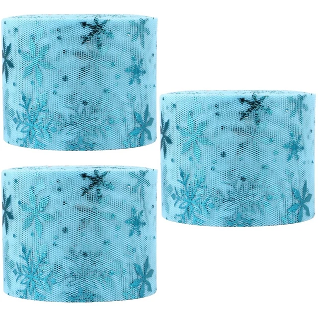 3 Sets DIY Craft christmas tulle rolls Schneeflocke Tutu Band Hochzeit Tüll Roll