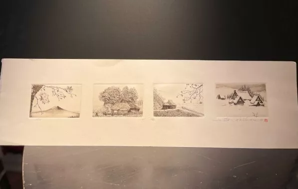 NORIKANE HIROTO "Four Seasons" 2001 Numbered ED50 Original Japanese Etching Art