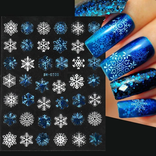 Nail Decals Laser Nail Art Decorations Nail Tip Sliders Christmas Nail Stickers