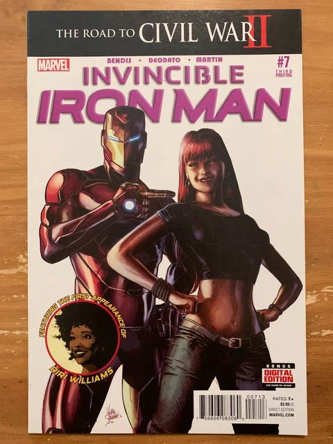 Invincible Iron Man 7 (2016) 3rd Print Variant 1st Cameo app of Riri Williams NM