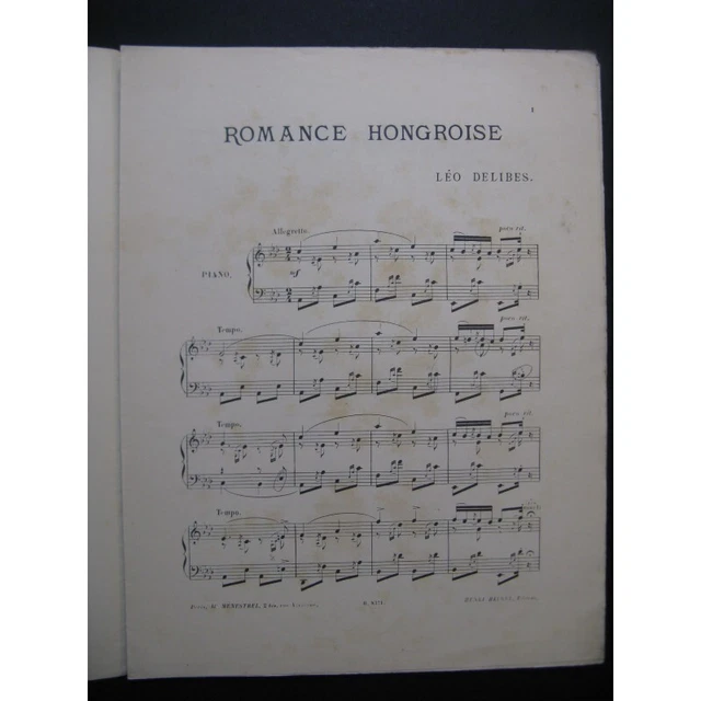 DELIBES Léo Romance Hongroise Piano ca1896 3