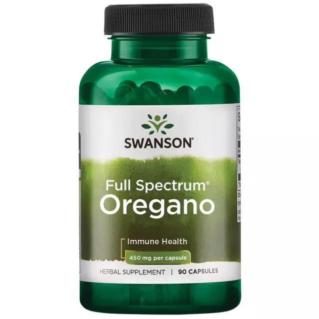 Swanson Full Spectrum Oregano 450 mg 90 Capsules, Immune System Support